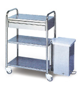 Gu�ridon acier inoxidable 3 plateaux